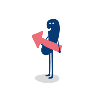 icon-people-arrow-pink-2 TintelTuin kinderopvang. Poppetje met pijl.
